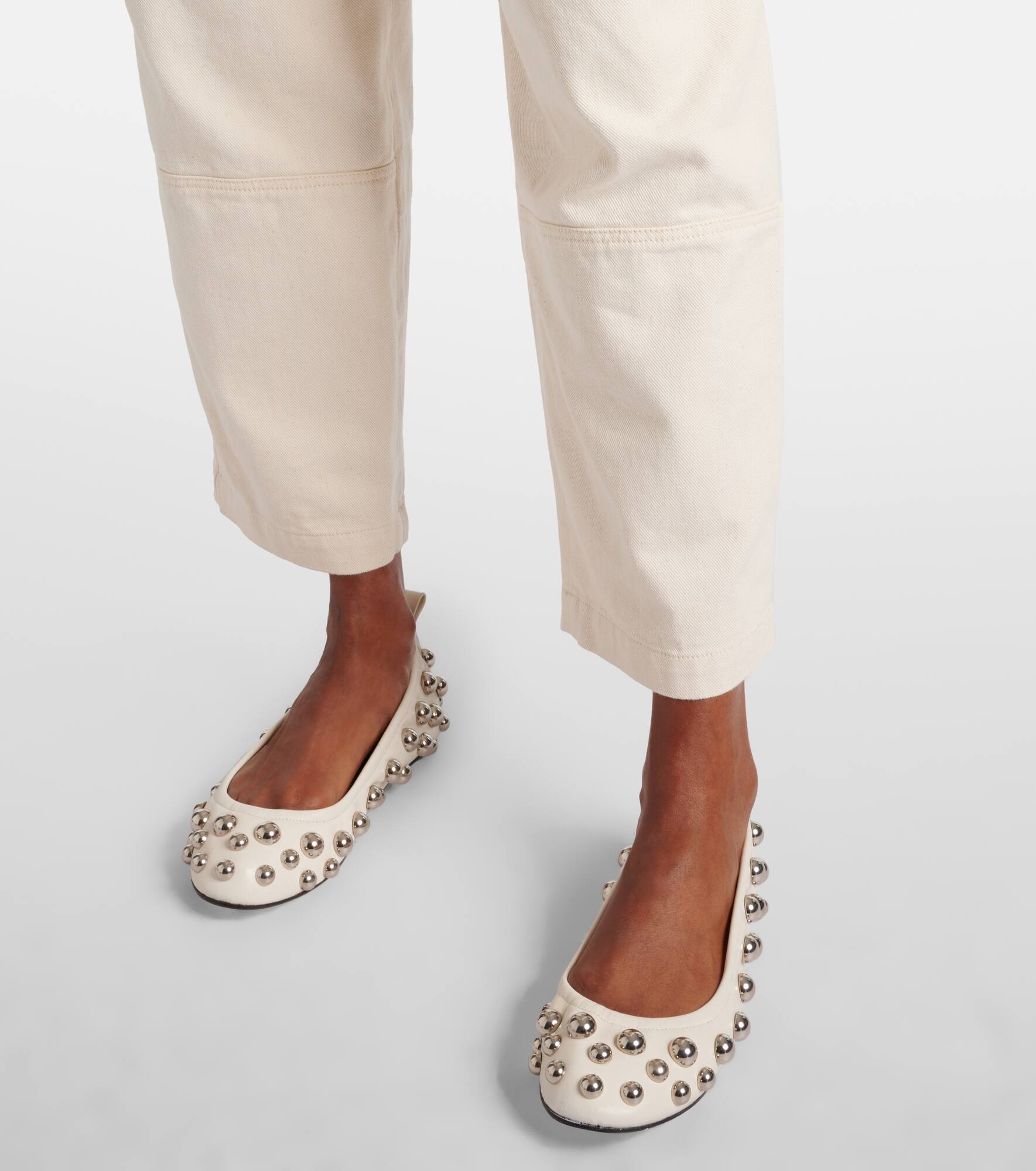 Belna studded leather ballet flats - 4