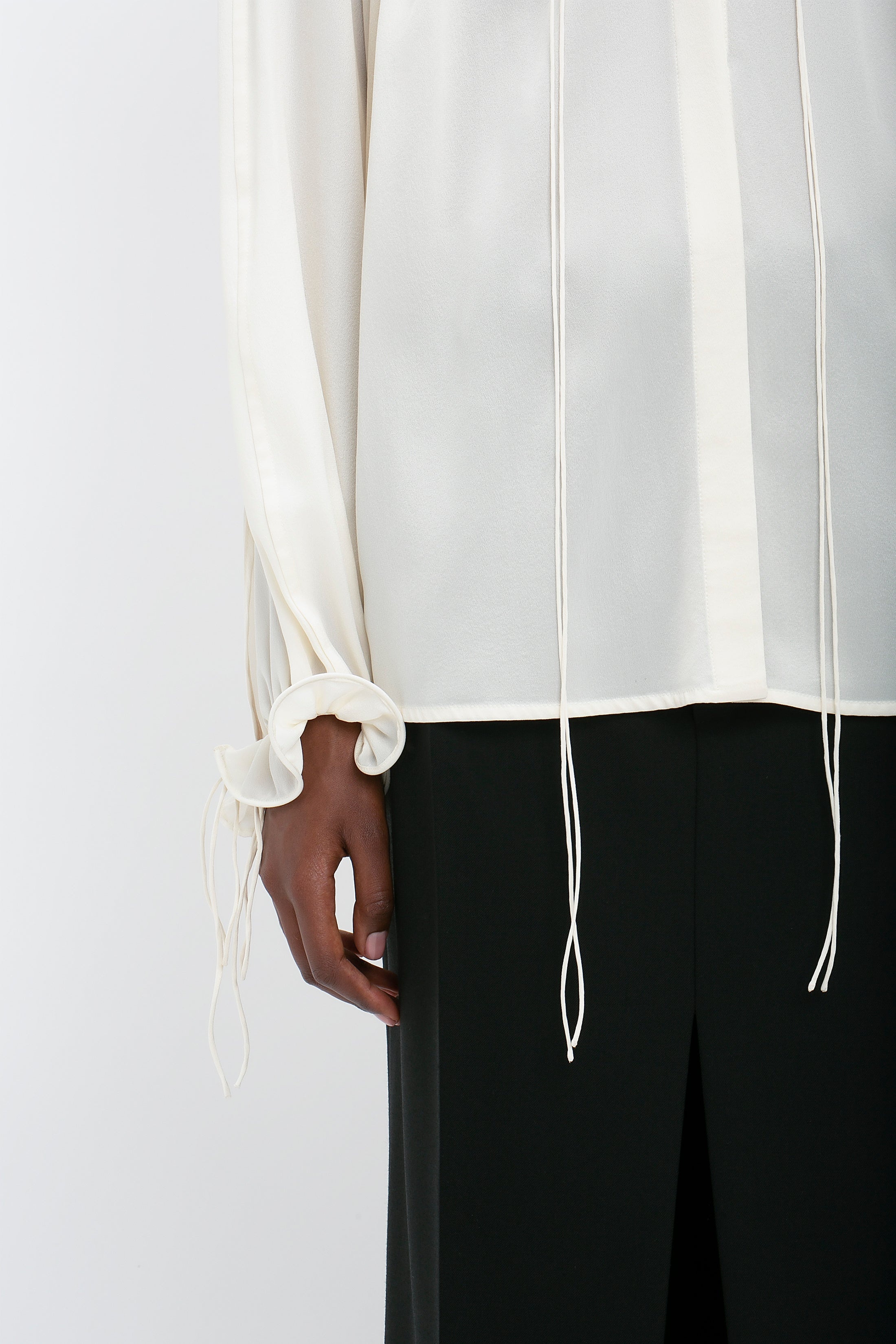 Ruched Detail Blouse In Vanilla - 7