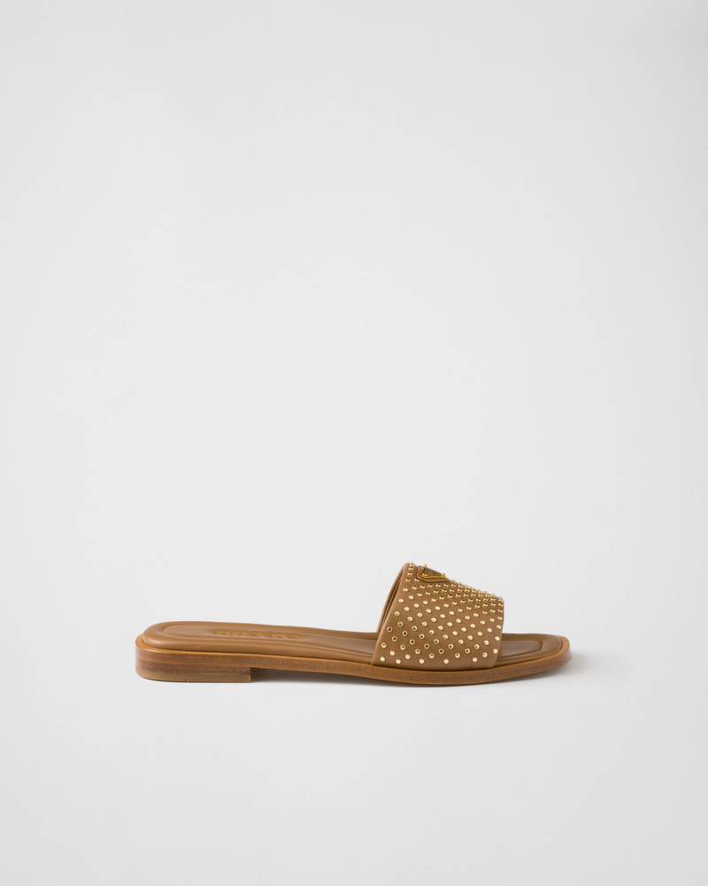 Prada Nappa leather slides with studs outlook