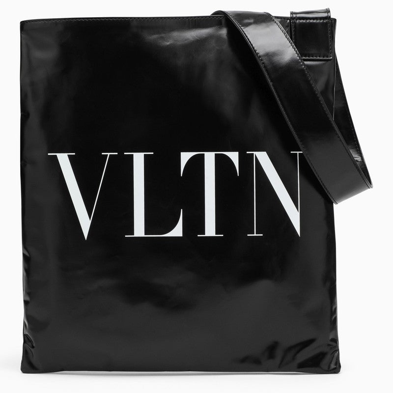 Valentino Garavani SMALL VLTN LEATHER CROSSBODY BAG Man BLACK UNI