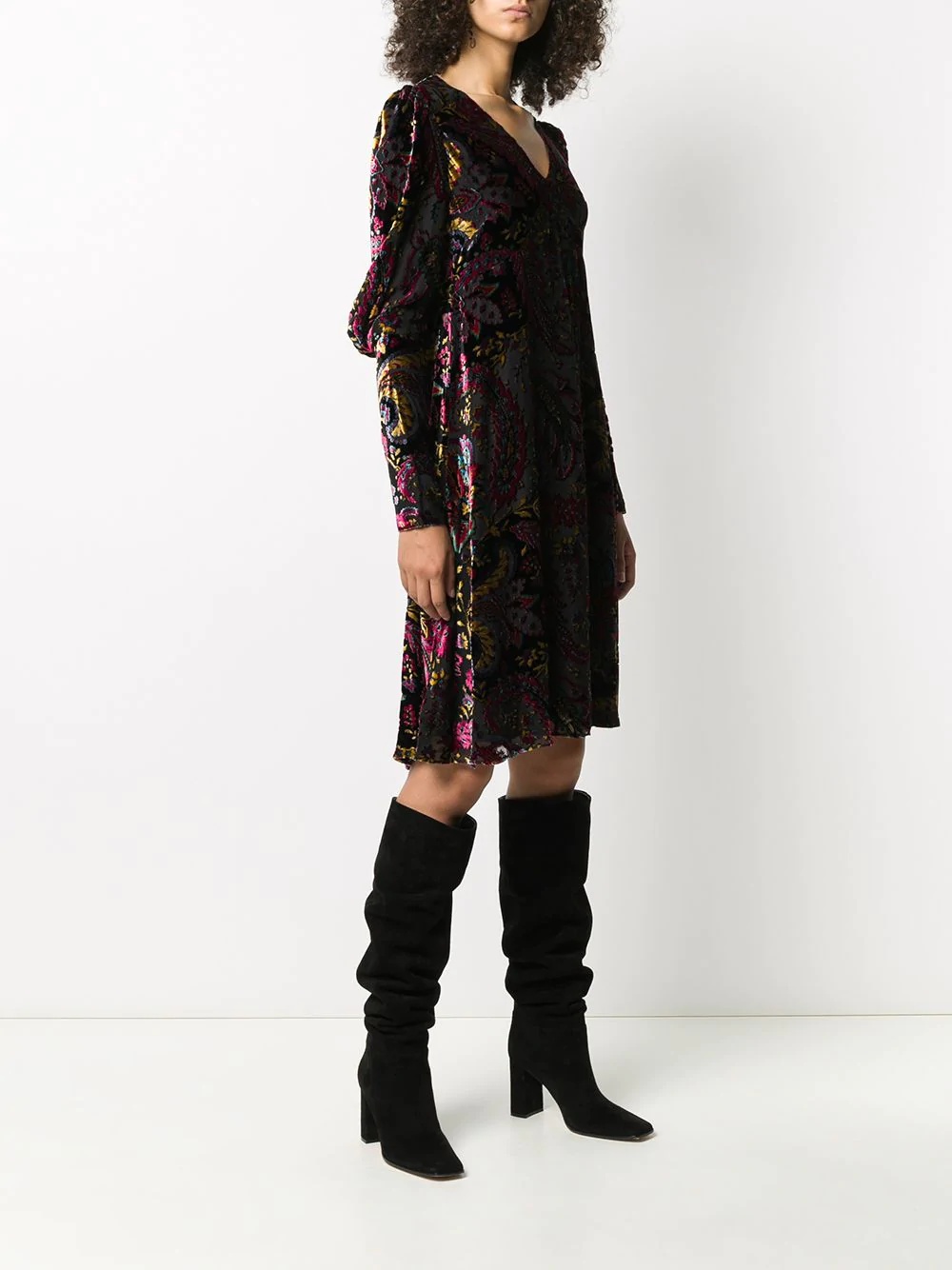 paisley-print flared dress - 3