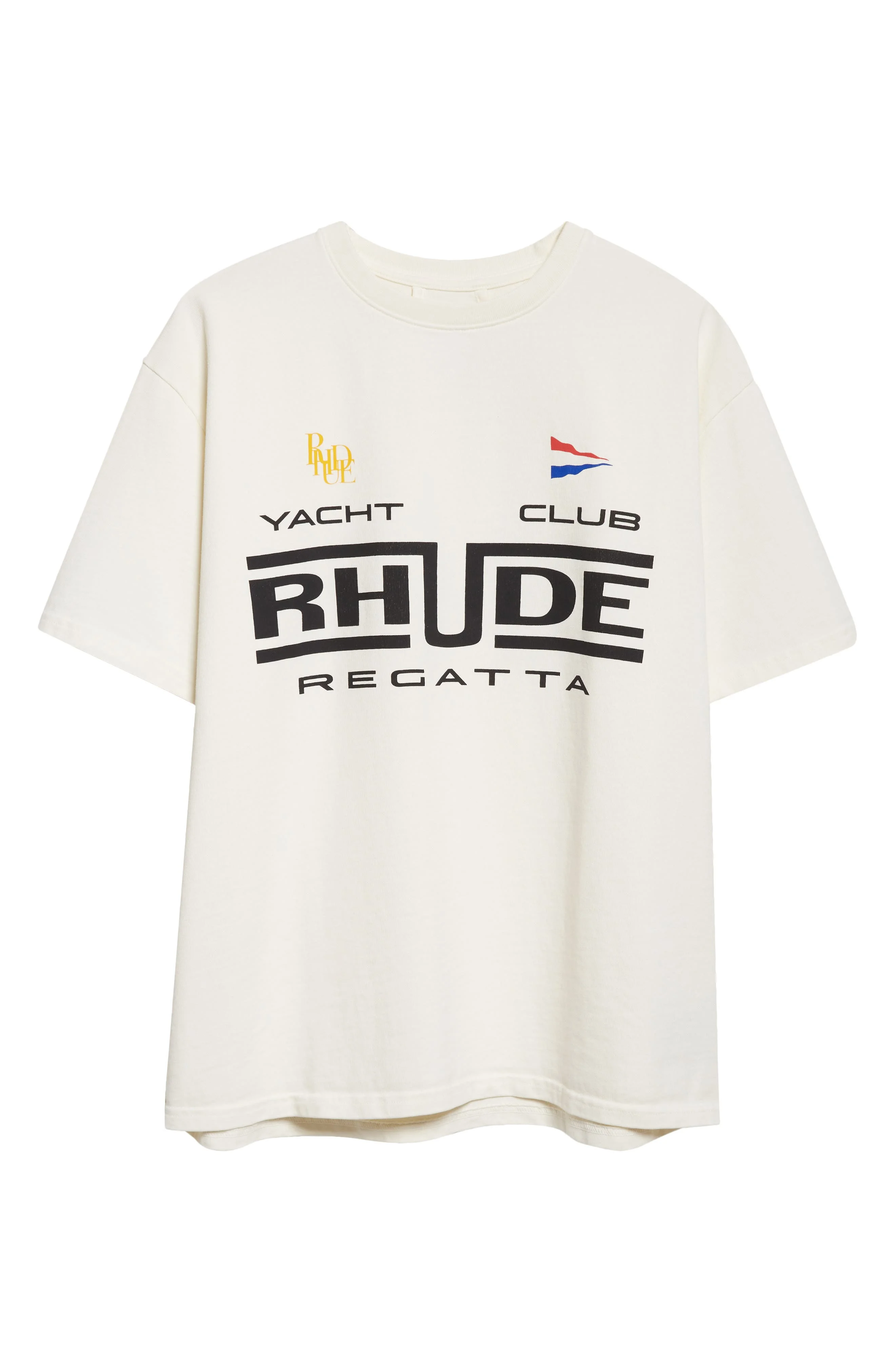 Rhude Regatta Club Graphic T-Shirt in Vintage White/Black/Green at Nordstrom - 1