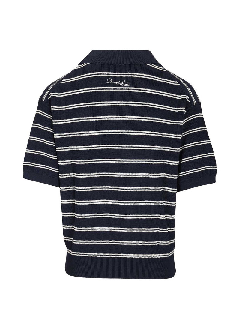 Dunst striped short-sleeve knit polo outlook
