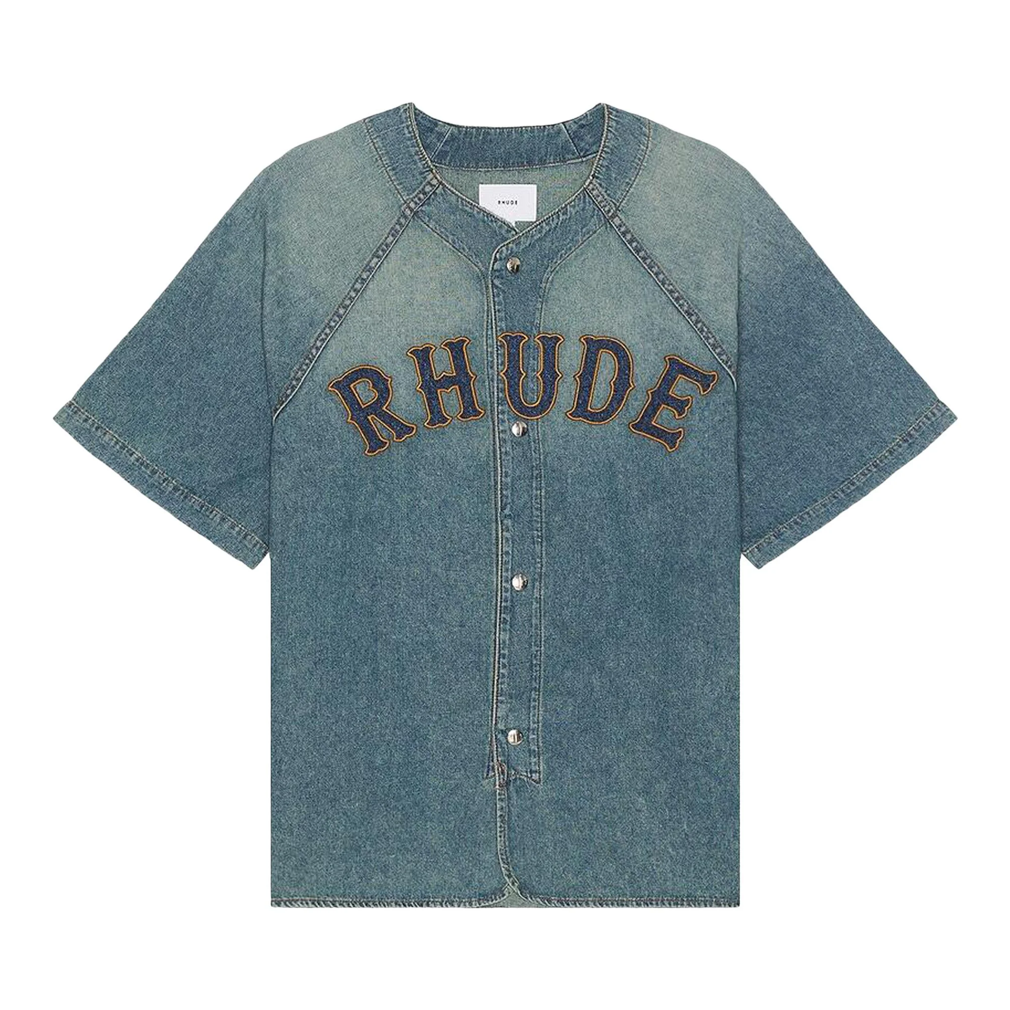 Rhude Baseball Denim Shirt 'Dark Indigo' - 1