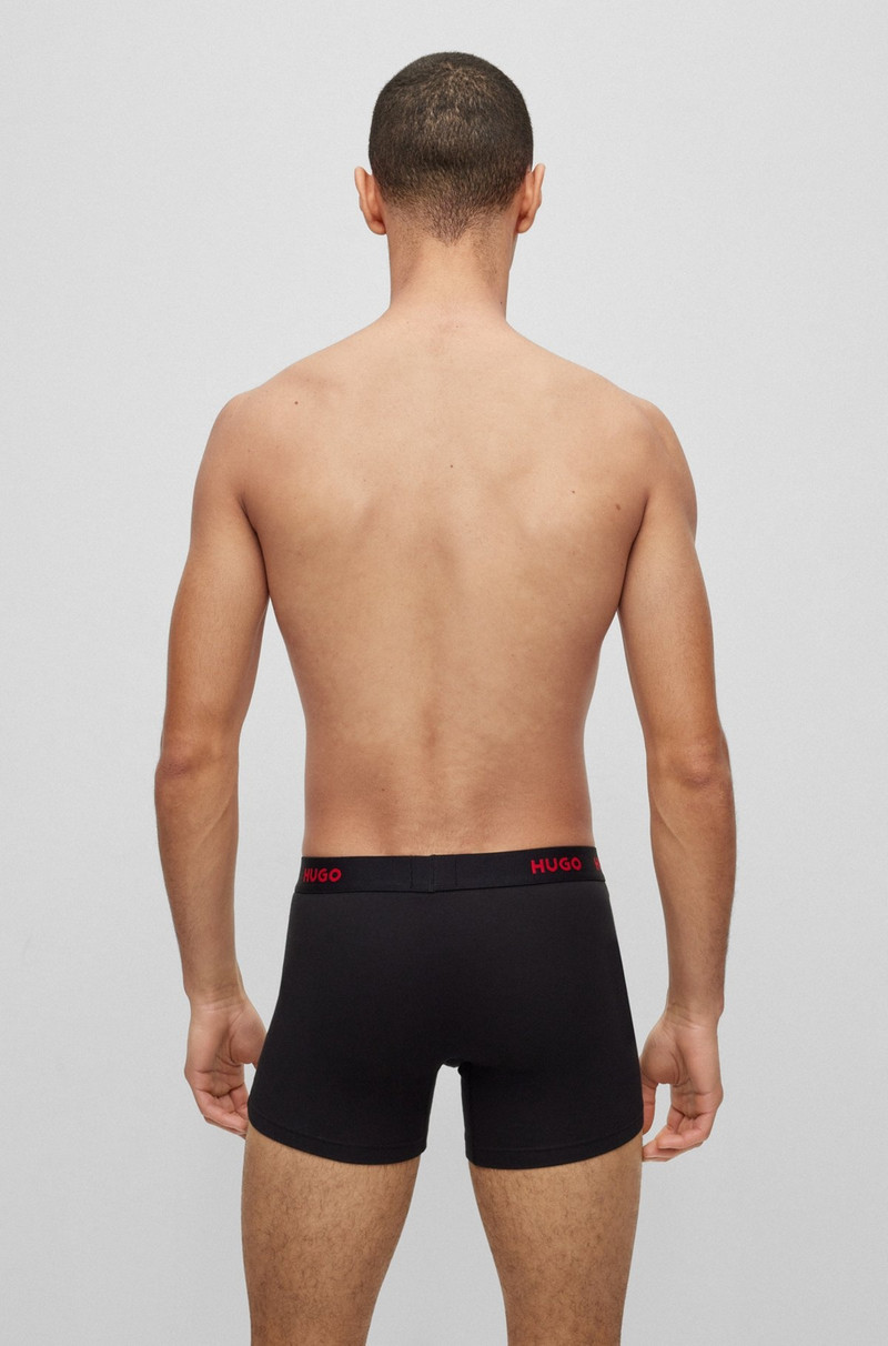 HUGO THREE-PACK OF LONGER-LENGTH STRETCH-COTTON BOXER BRIEFS outlook