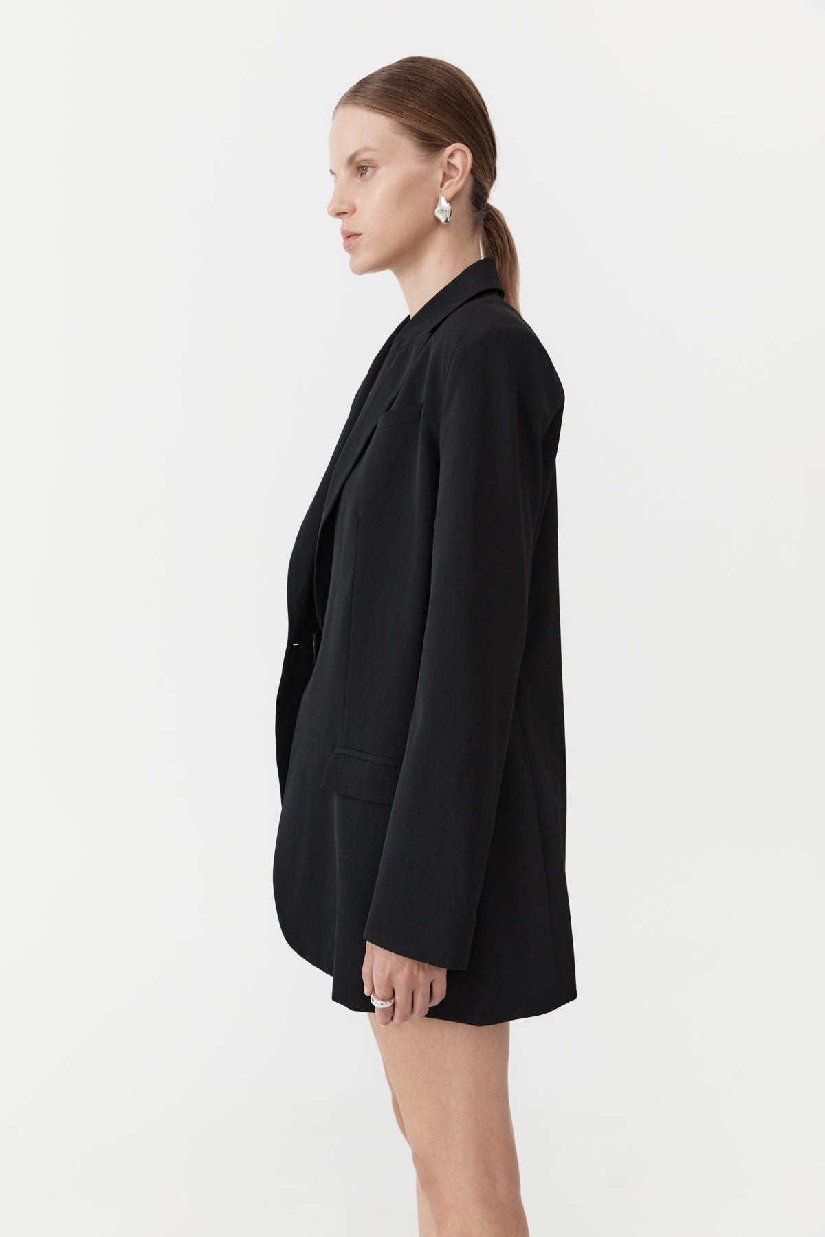 Belt Detail Blazer - Black - 4