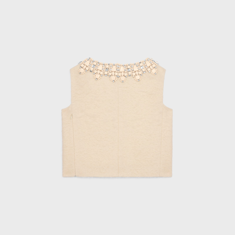 CELINE embroidered top in bouclette natté outlook