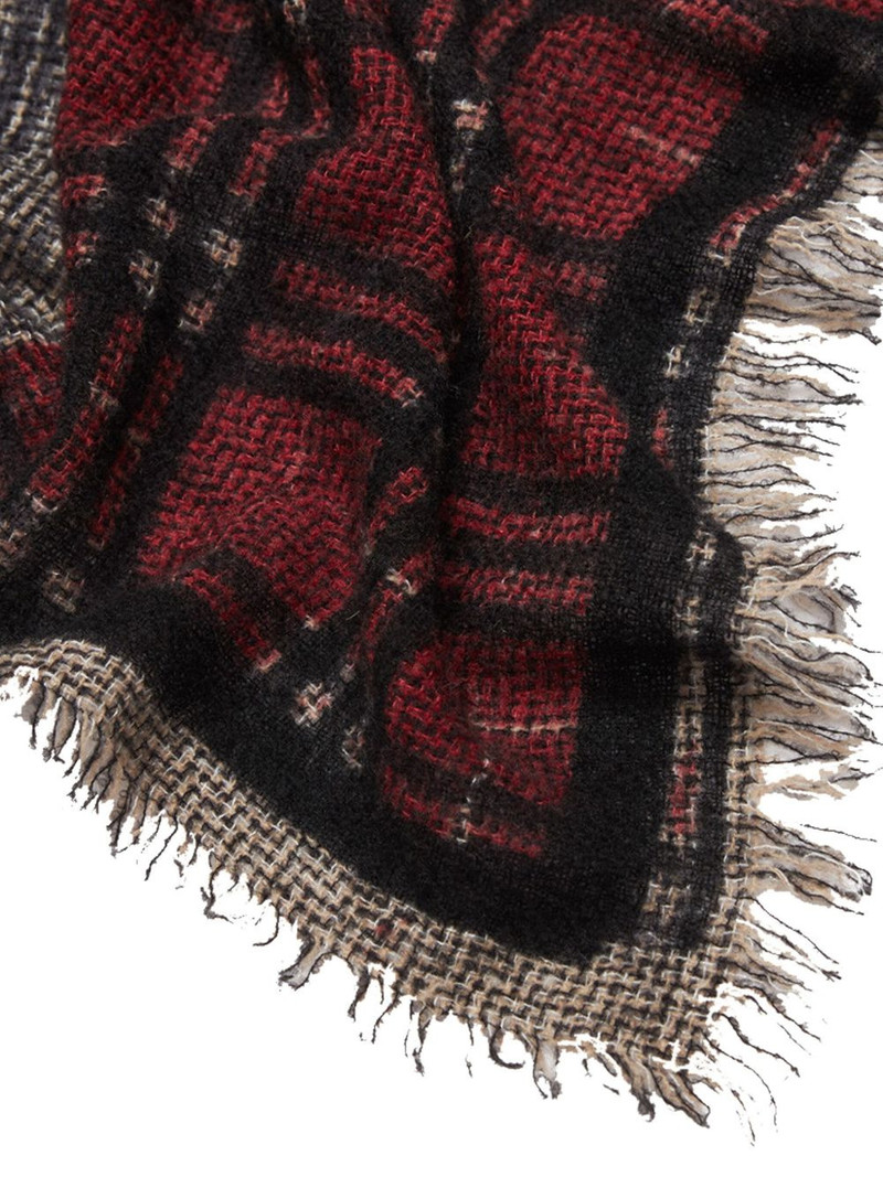 Faliero Sarti plaid-pattern fringed scarf outlook
