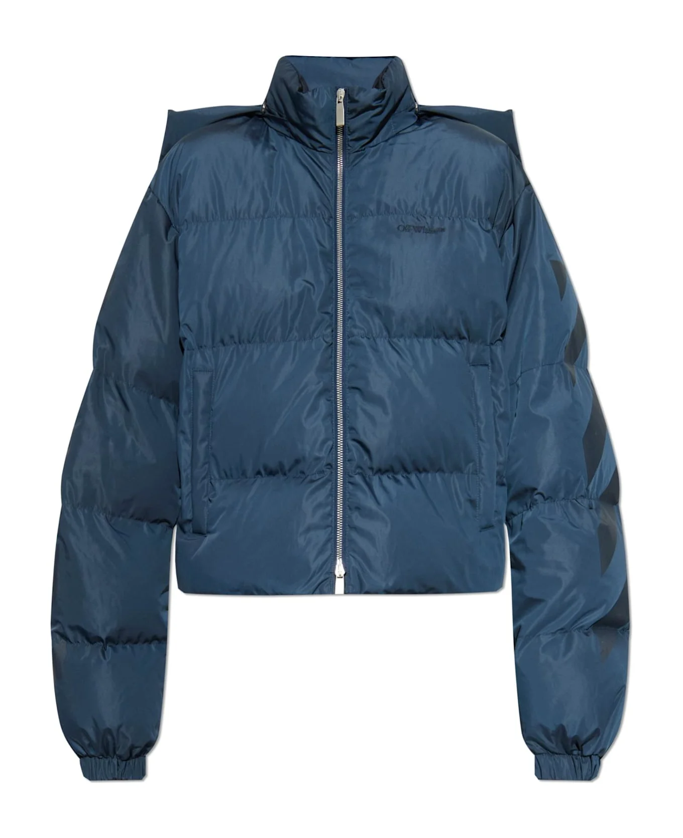 Off-white Insulated Jacket With Detachable Hood - 1