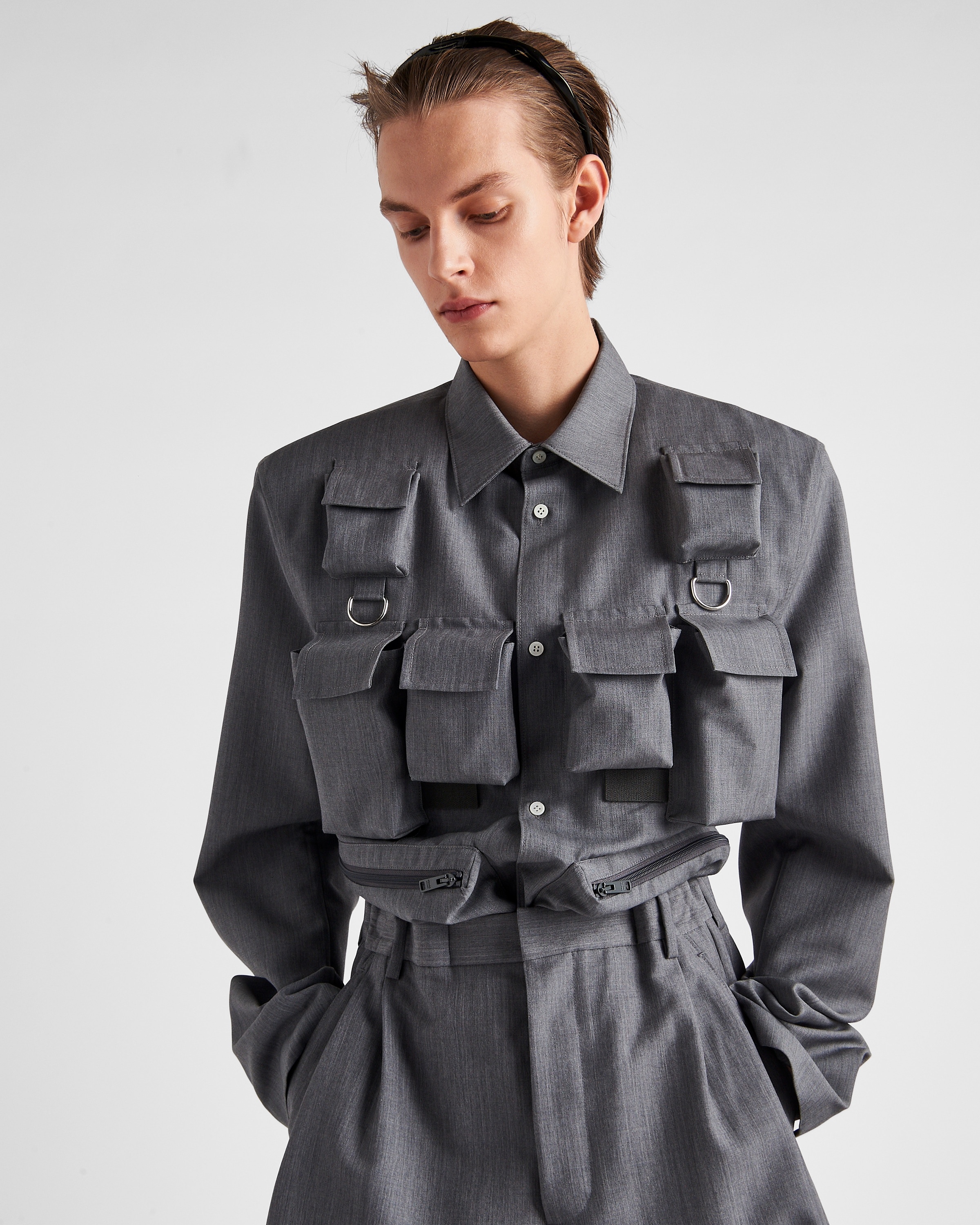 Single-breasted mohair wool jacket - 6