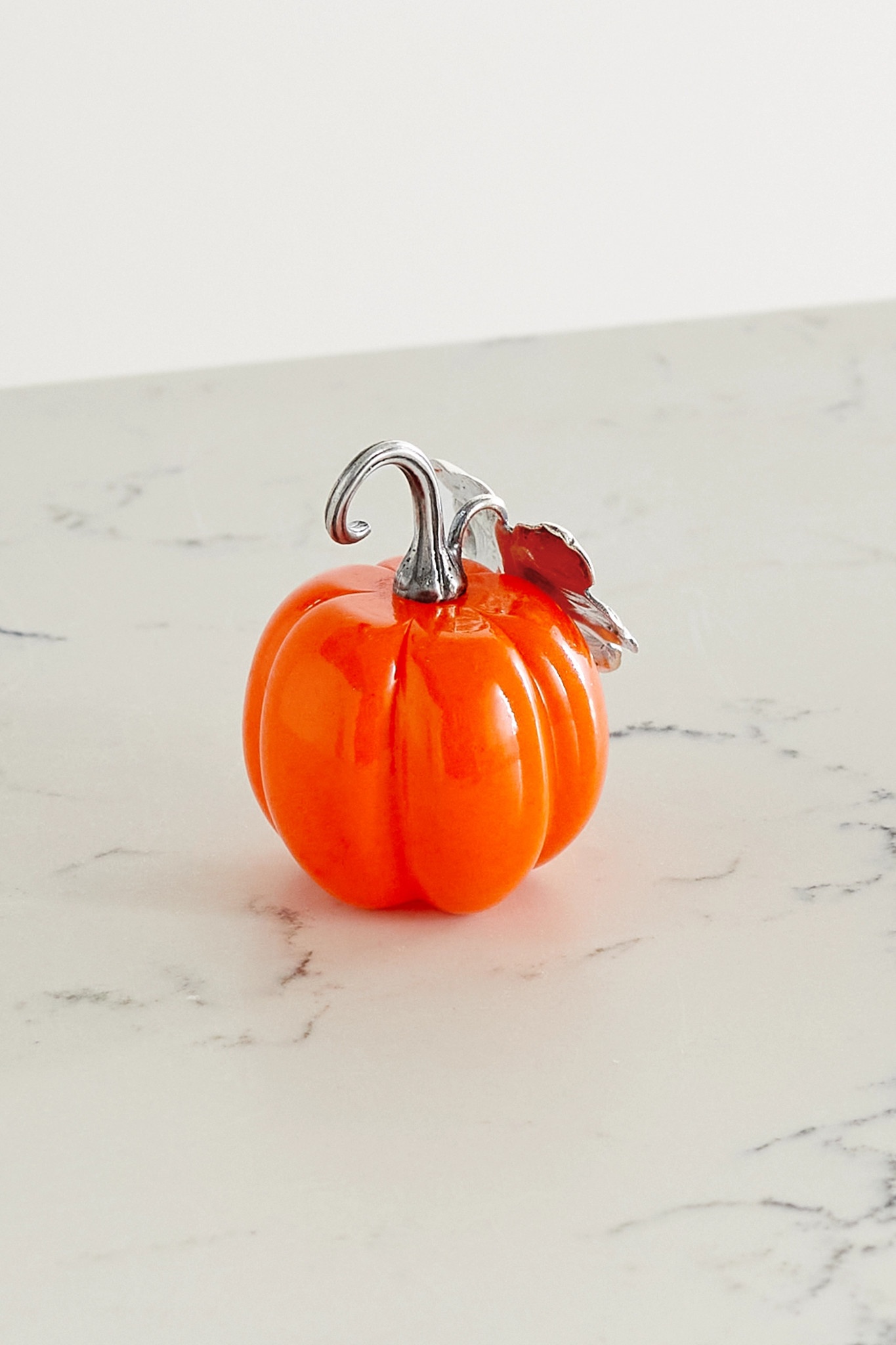 Pumpkin sterling silver and glass table marker Silver - 3