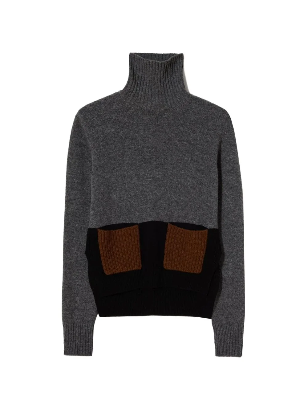 colour-block turtleneck sweater - 1