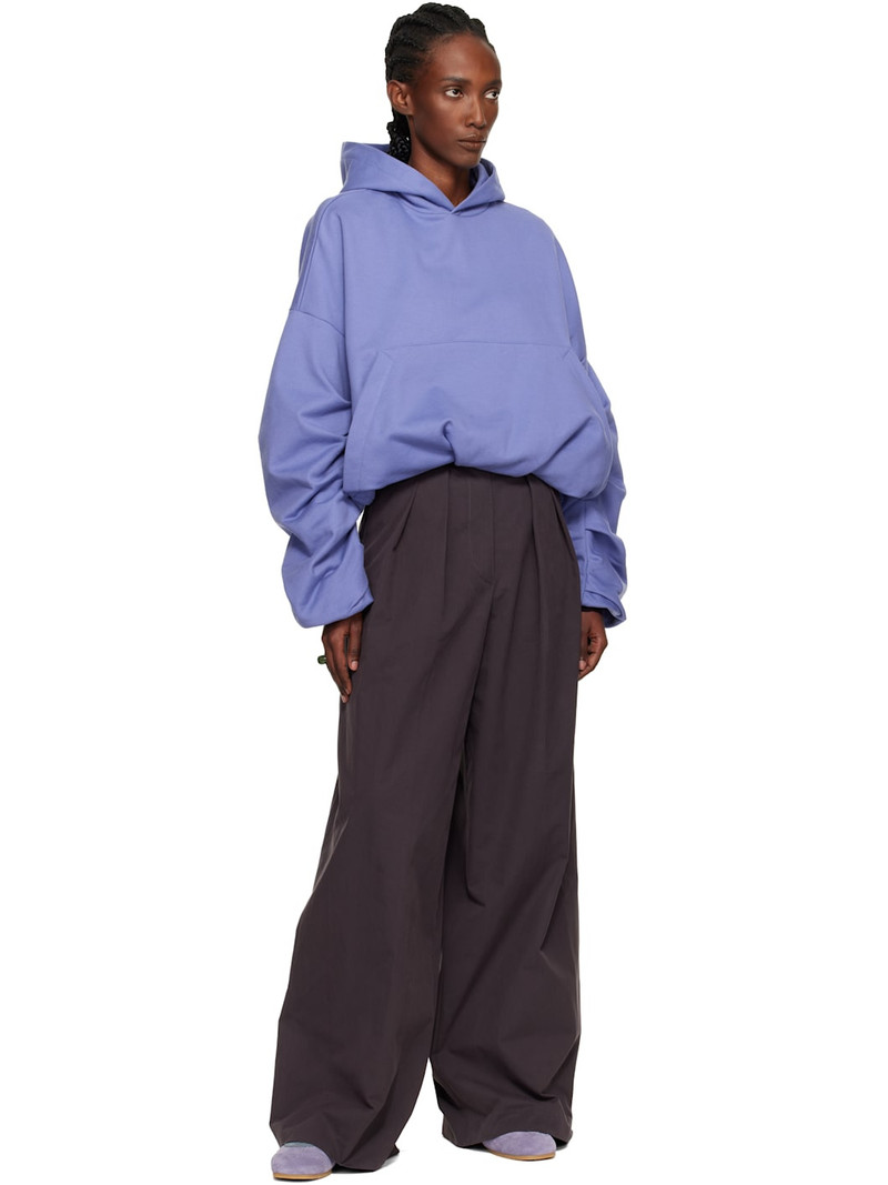 Dries Van Noten Purple Draped Hoodie outlook