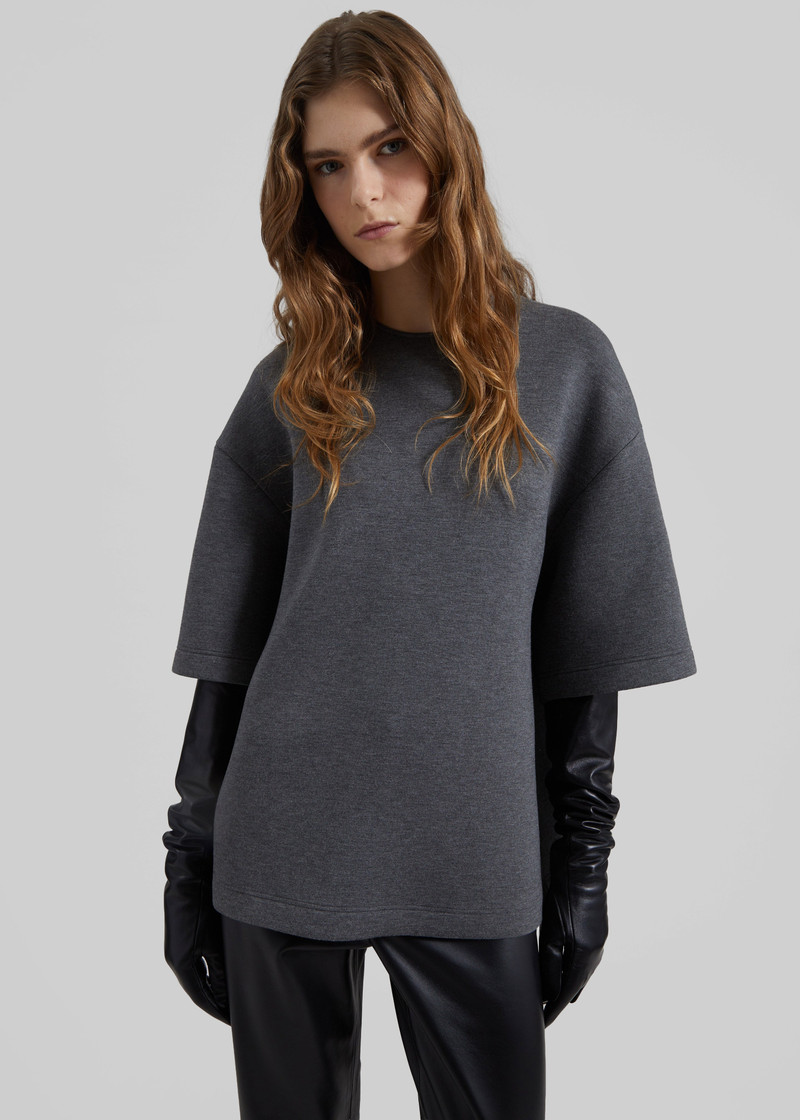 Delancey Neoprene Tee - Dark Grey 4