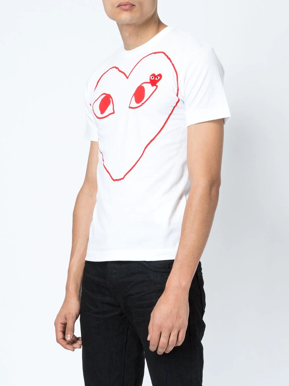 heart print T-shirt - 3