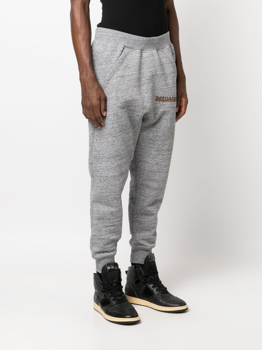 logo-print cotton track pants - 3