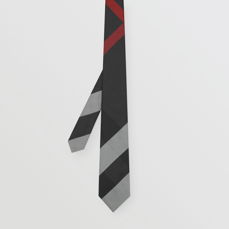 Classic Cut Oversized Check Silk Tie 4
