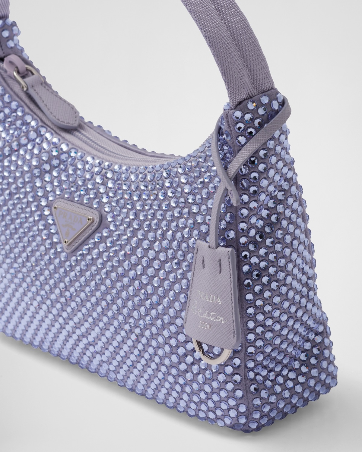 Satin mini-bag with artificial crystals - 6