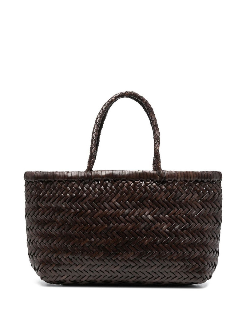 woven leather tote bag 1