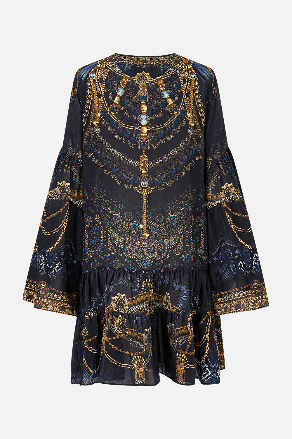 A-LINE GATHERED PANEL DRESS - 8