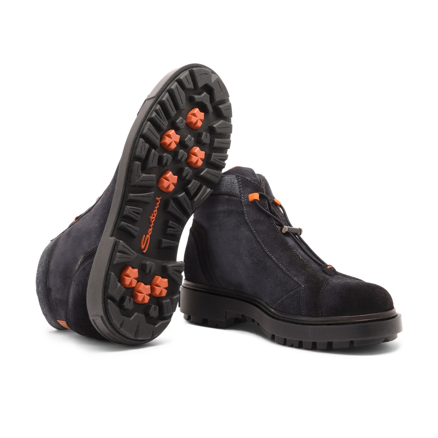 Men's blue suede hiking boot - 4