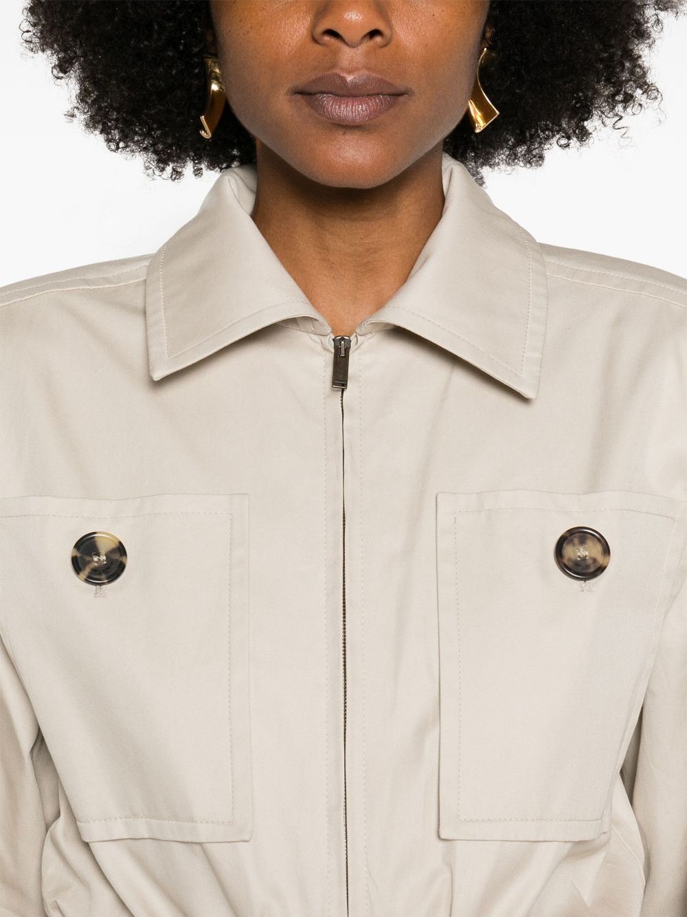 belted cotton jumpsuit - 5