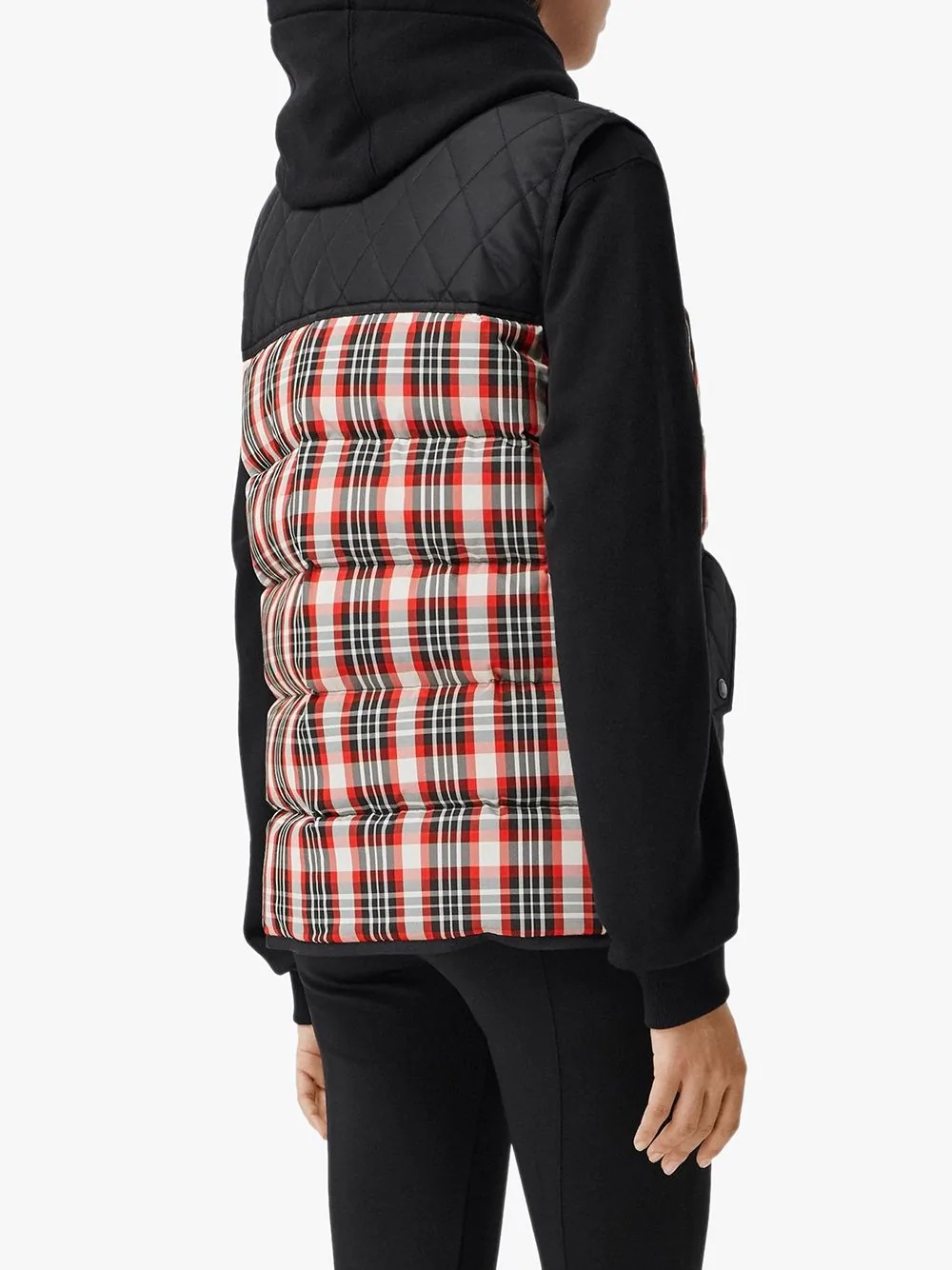 quilted tartan puffer gilet - 4