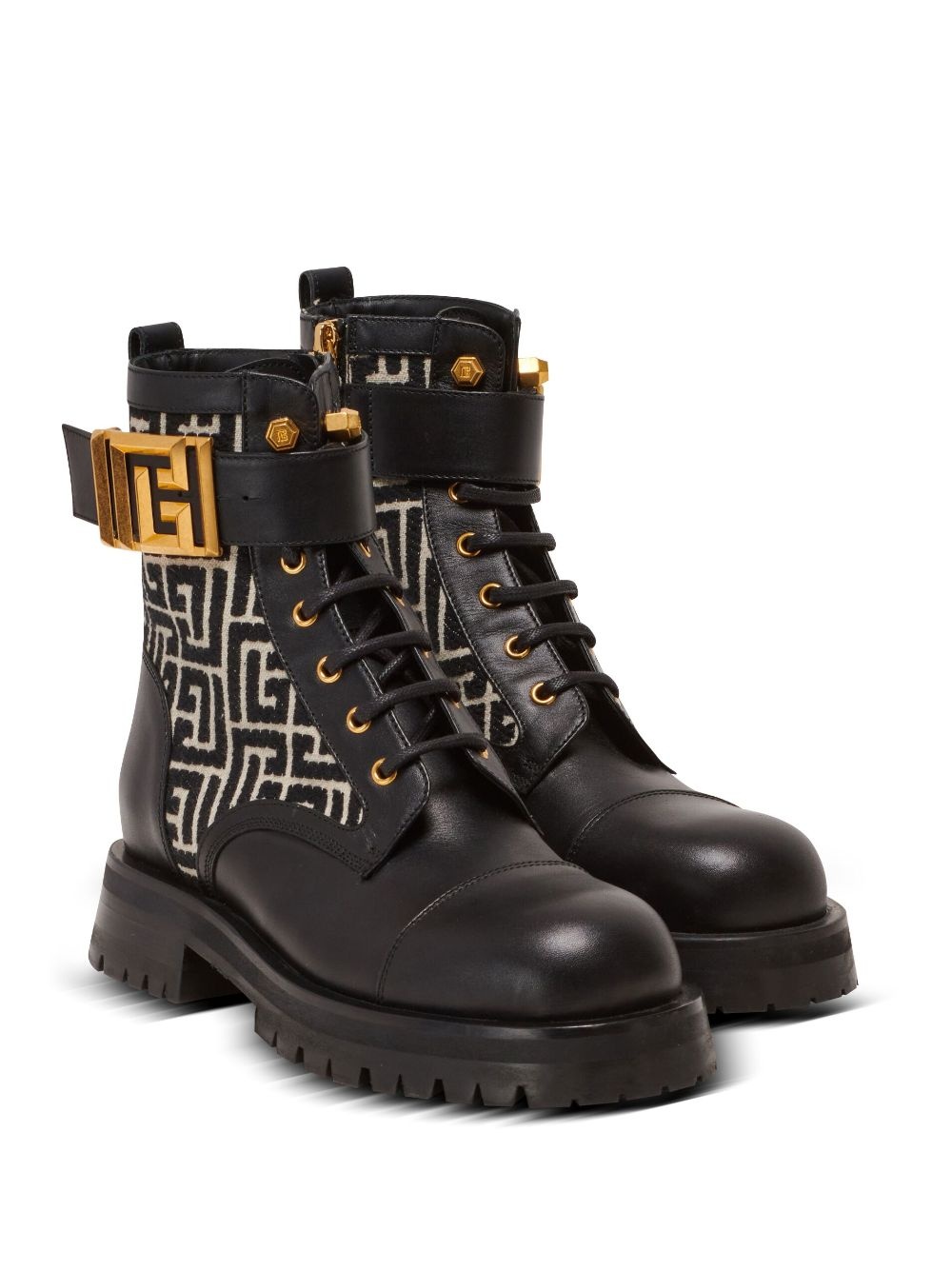 Charlie monogram-jacquard leather boots - 2