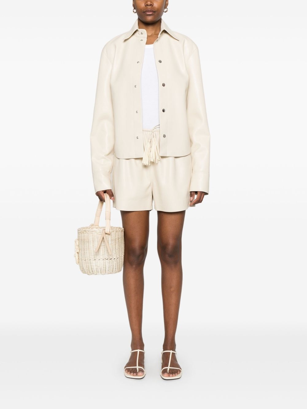 faux-leather shirt jacket - 2