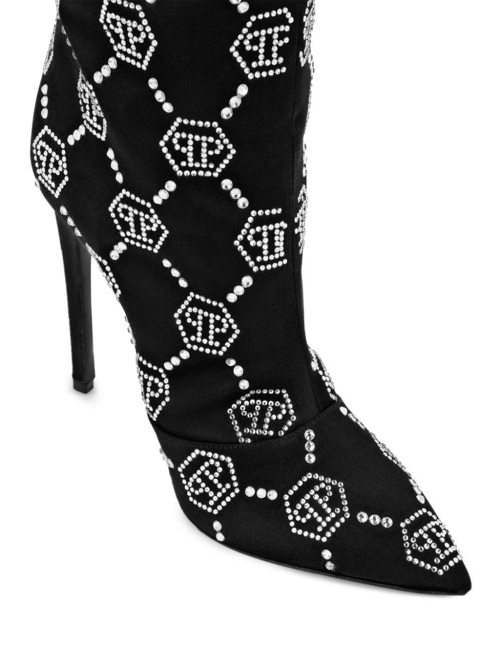 120mm monogram-pattern satin boots - 4
