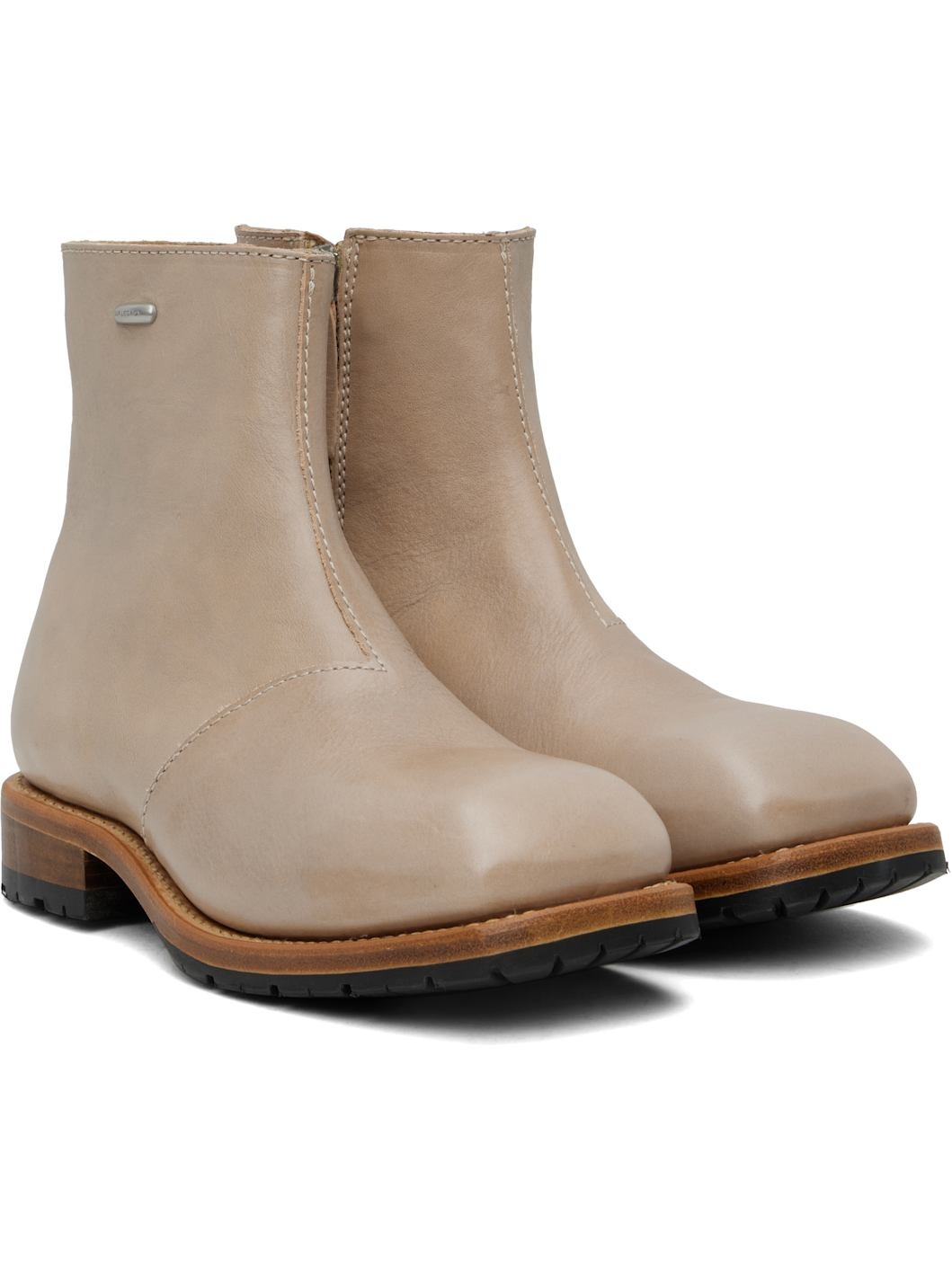 Taupe Engine Boots - 4