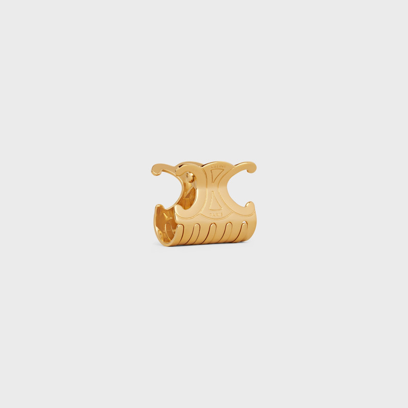CELINE Triomphe Medium Hair Claw in Zamak and Steel with Gold Finish outlook