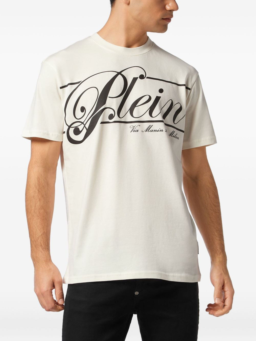 italic logo-print cotton T-shirt - 2