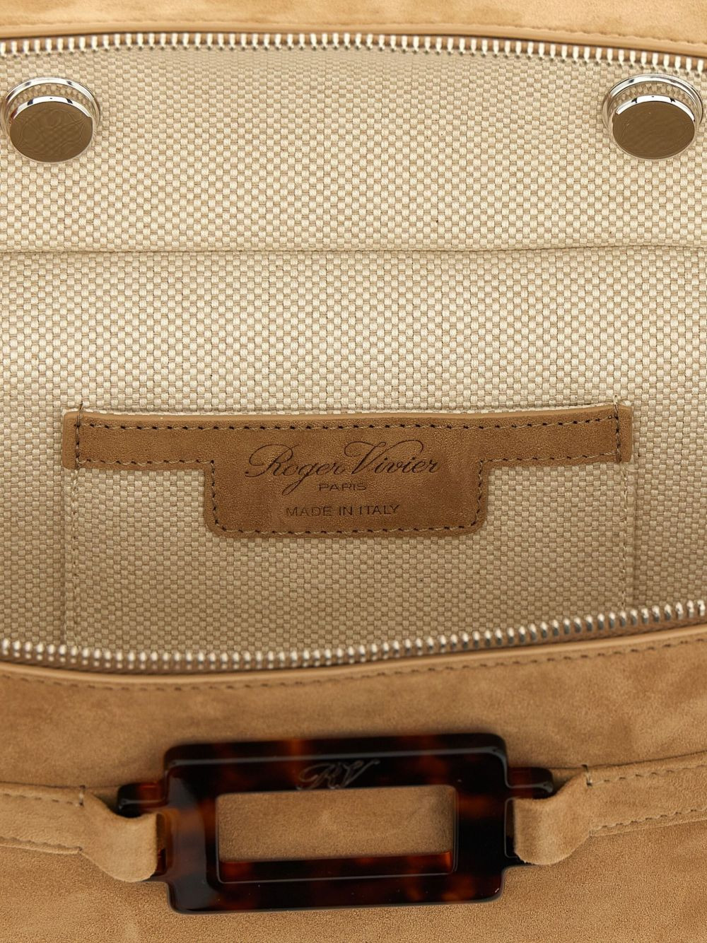 Belle Vivier Vanity tortoiseshell-handle suede tote bag - 4