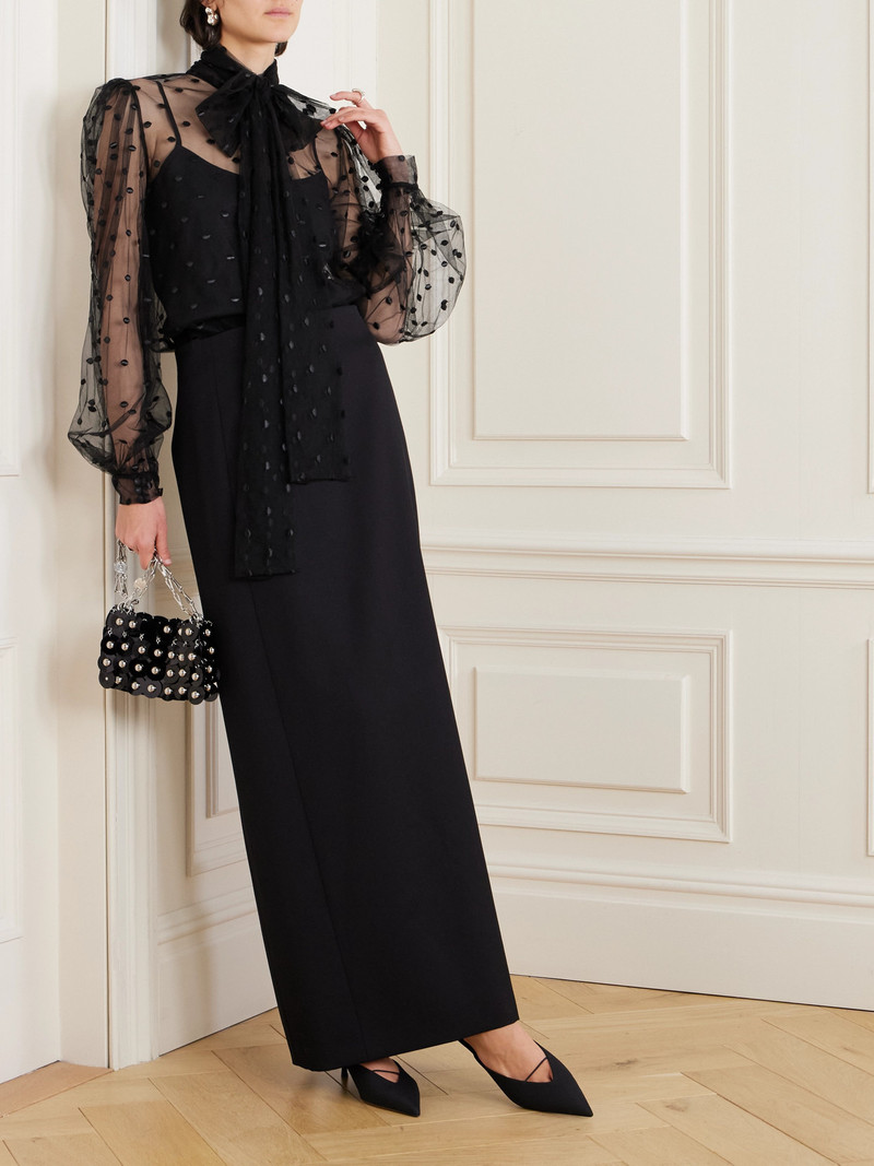 COSTARELLOS Pussy-bow Point D'esprit Blouse outlook