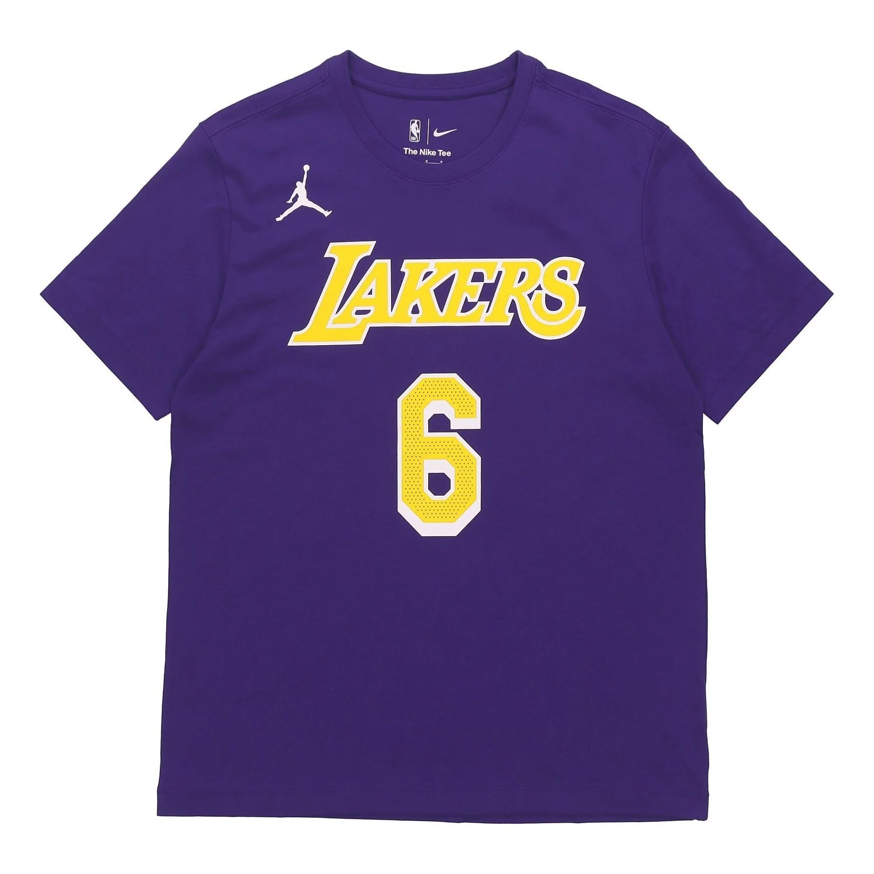 Air Jordan Los Angeles Lakers LeBron James 6 Casual Sports Basketball Short Sleeve Purple CV9987-557 - 1