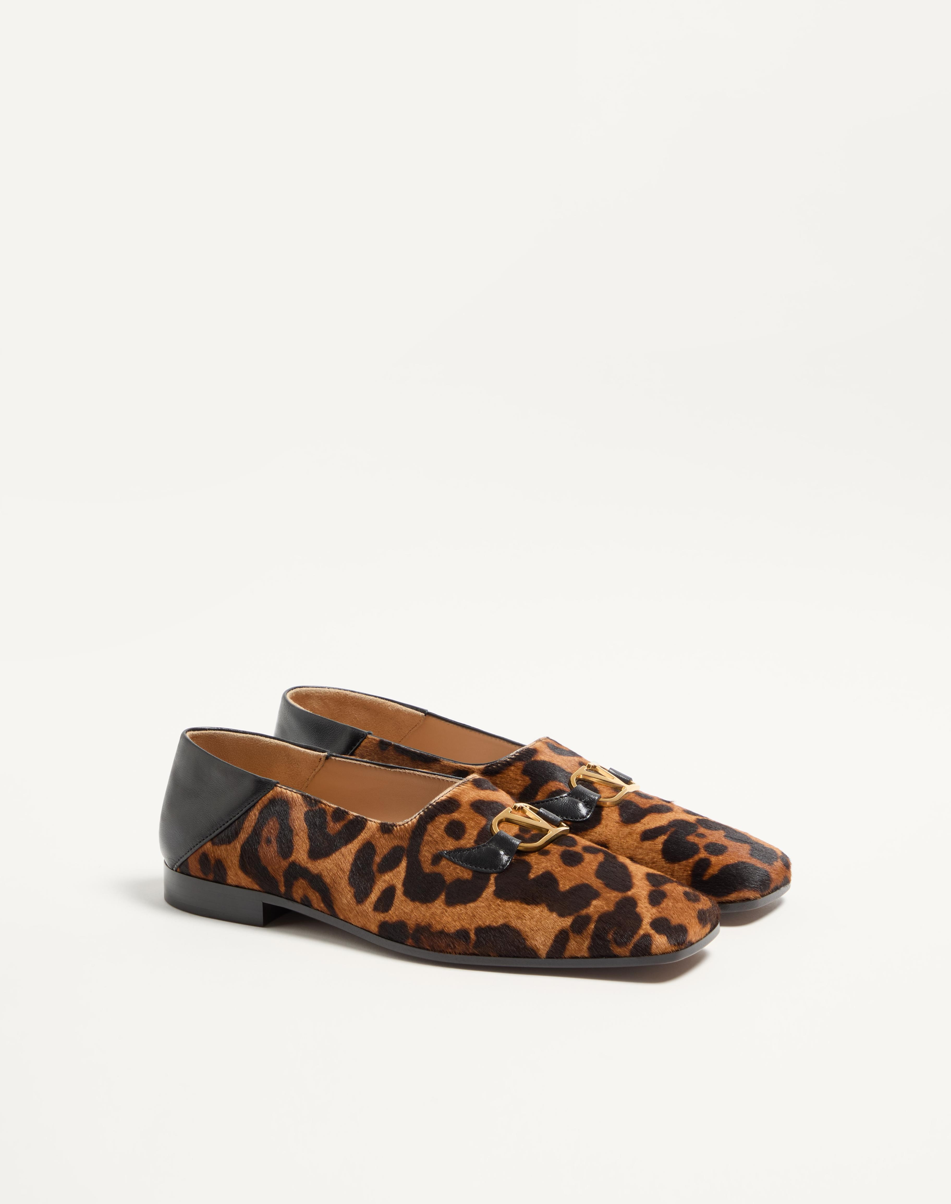 VALENTINO GARAVANI BABOUCHE HAIRCALF LOAFERS WITH FAUVE ECLAT PRINT - 3