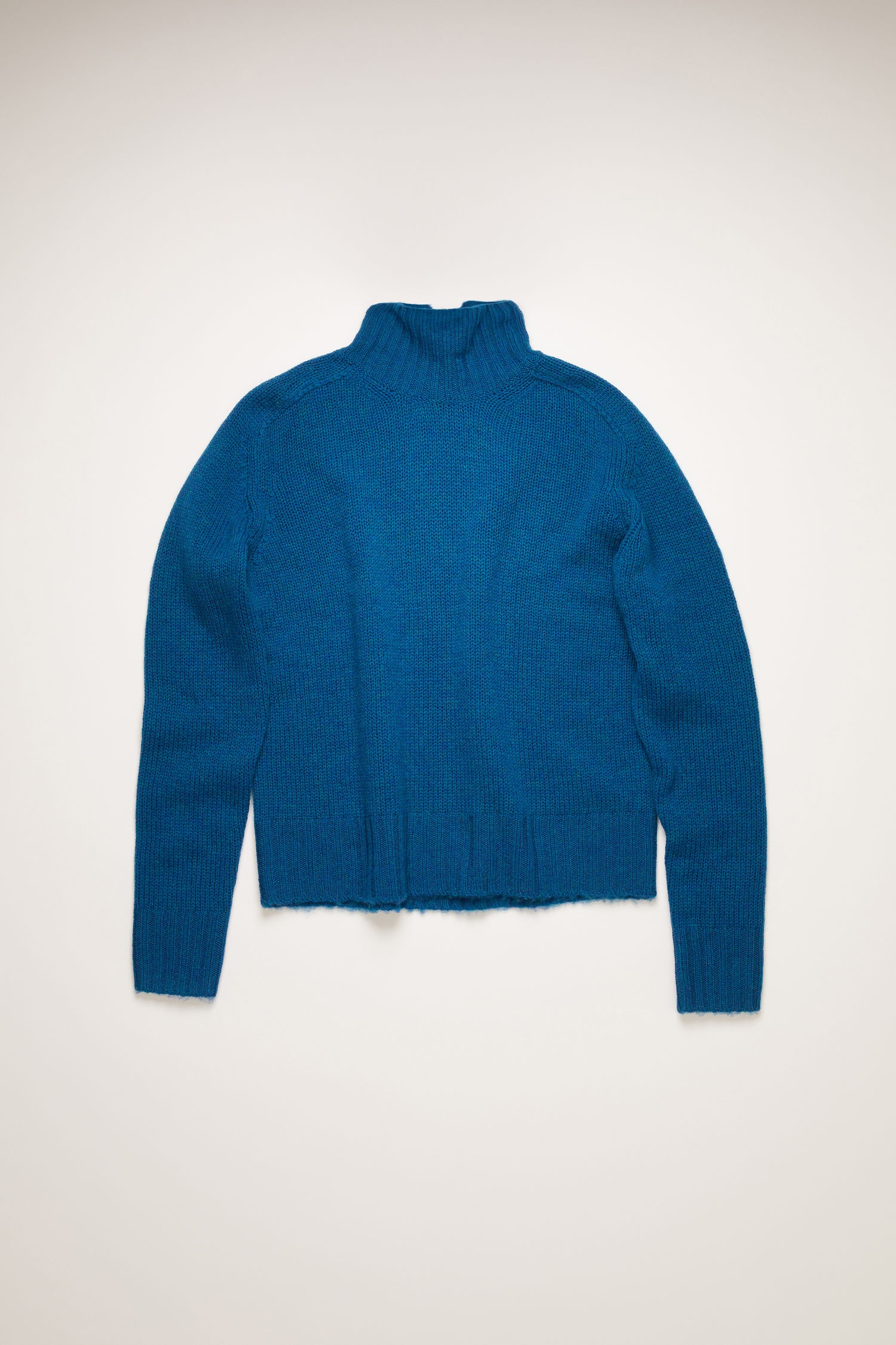 High-neck wool sweater ocean blue - 1