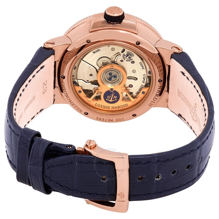 Ulysse Nardin Marine Blue Dial Automatic Men's 18kt Rose Gold Watch 1186-126/43 - 3