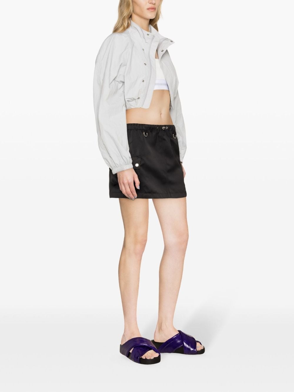drawstring cargo miniskirt - 3