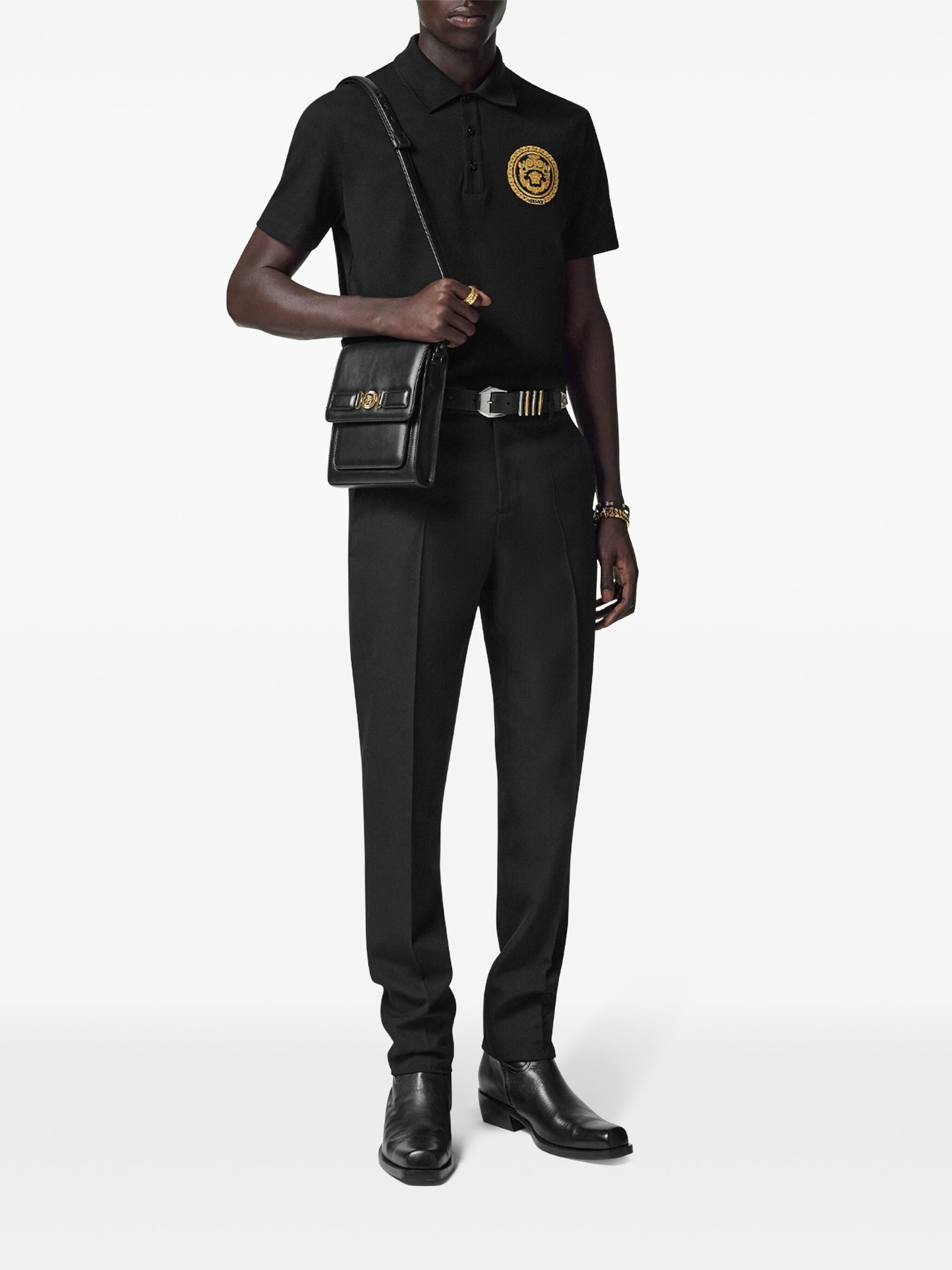 Chain Crest Embroidered Polo Shirt - 3