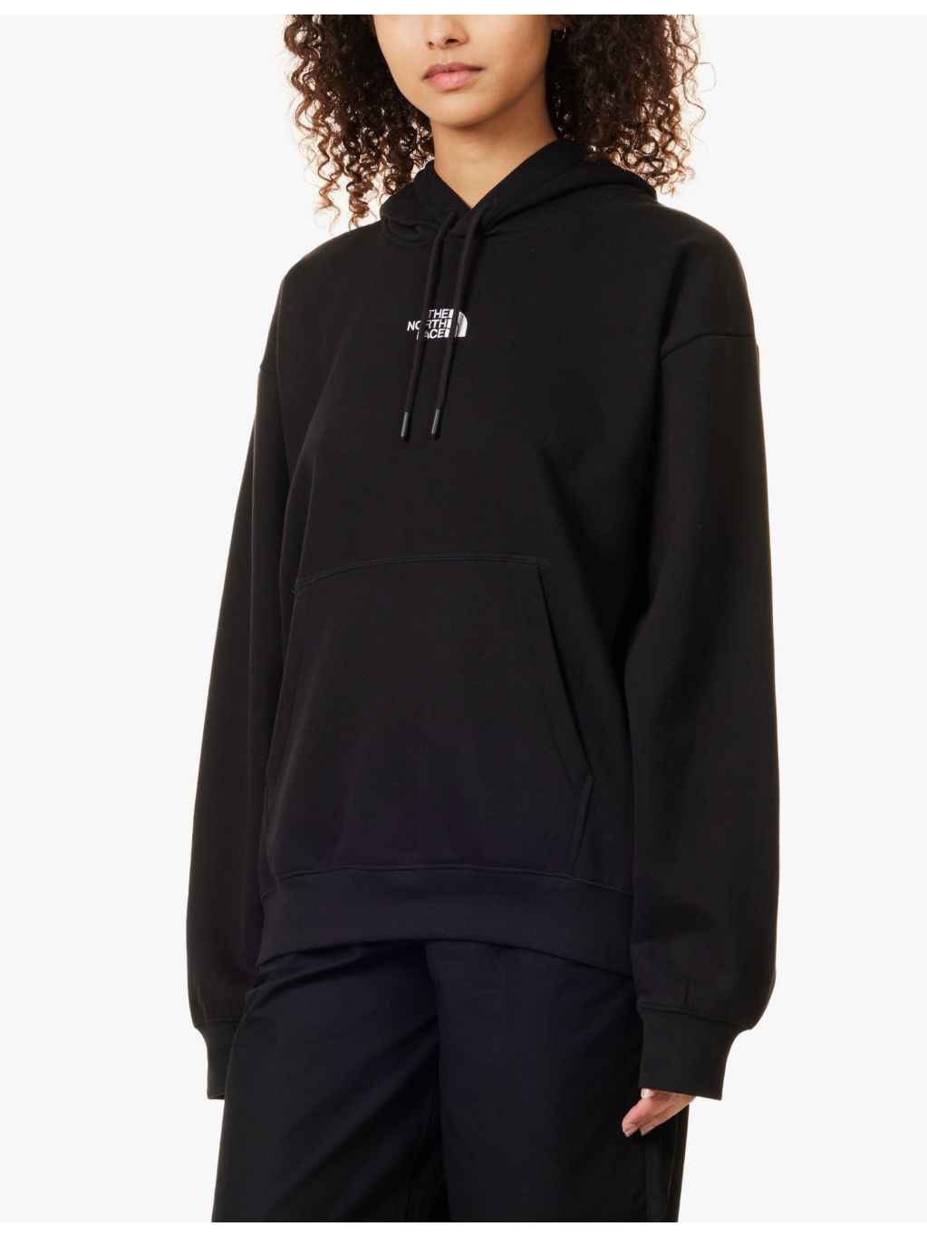 Brand-embroidery kangaroo-pocket cotton-blend hoody - 3