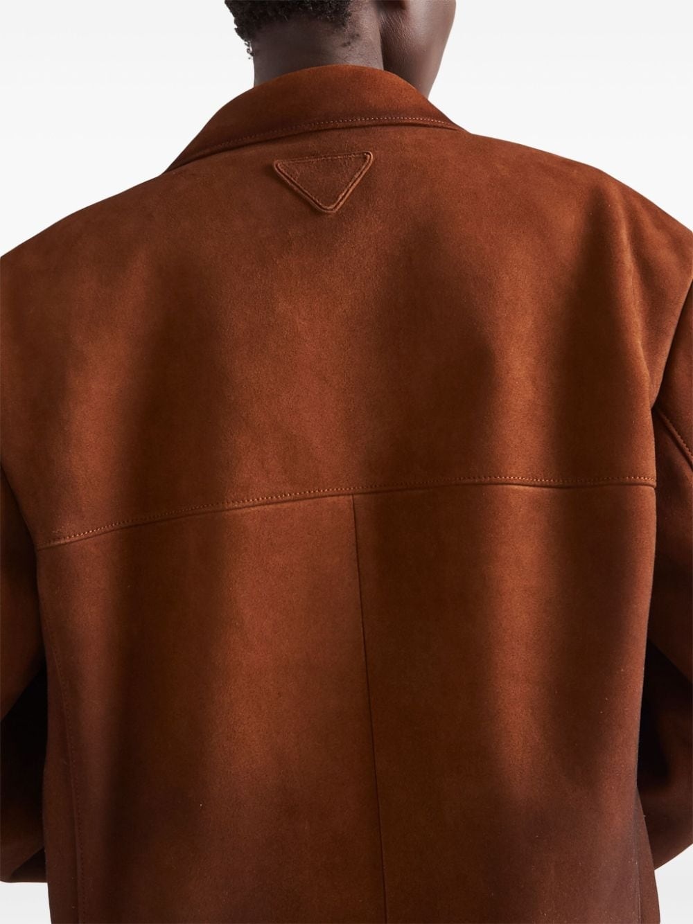 single-breasted suede jacket - 5