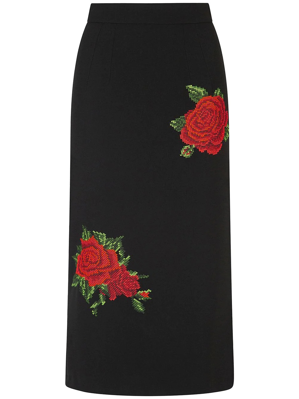 floral-detail A-line skirt - 1