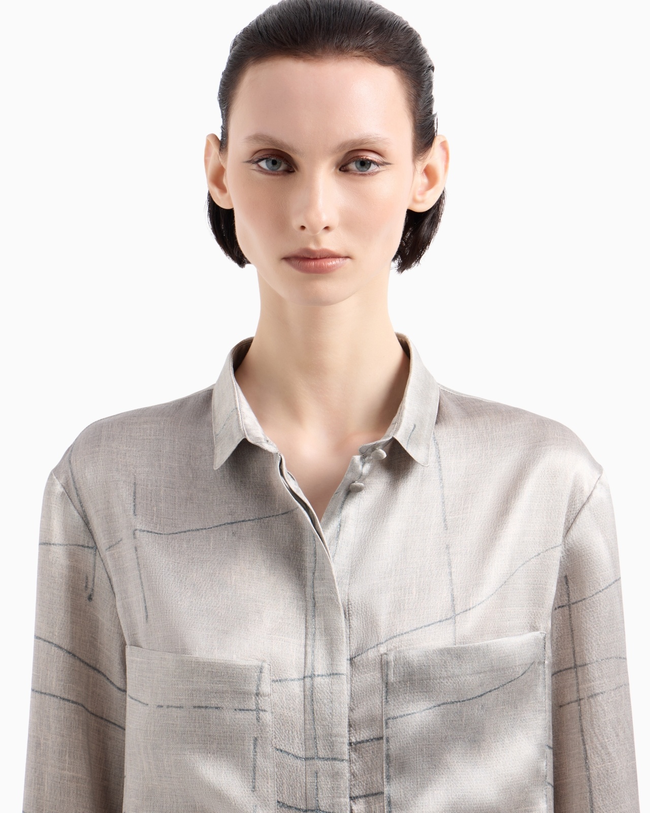 SHIRT IN PRINTED SILK SATIN - 5