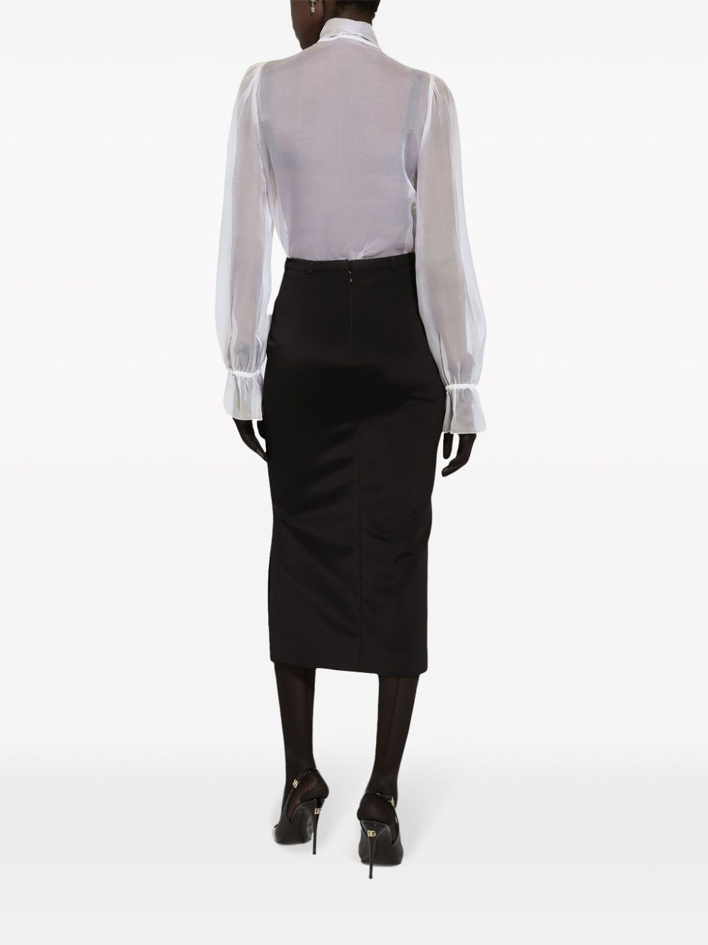 lace-appliquÃ© silk-blend shirt - 4