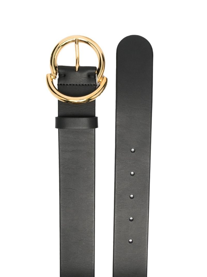 gold-buckle leather belt - 4