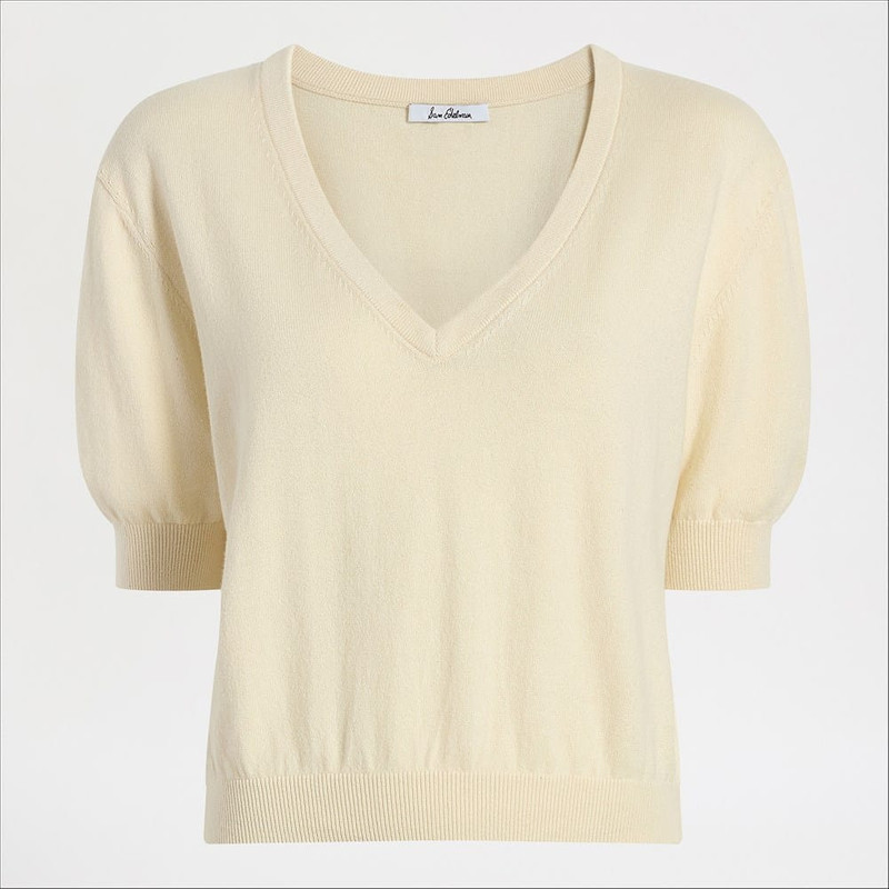 V-Neck Short Sleeve Sweater 1
