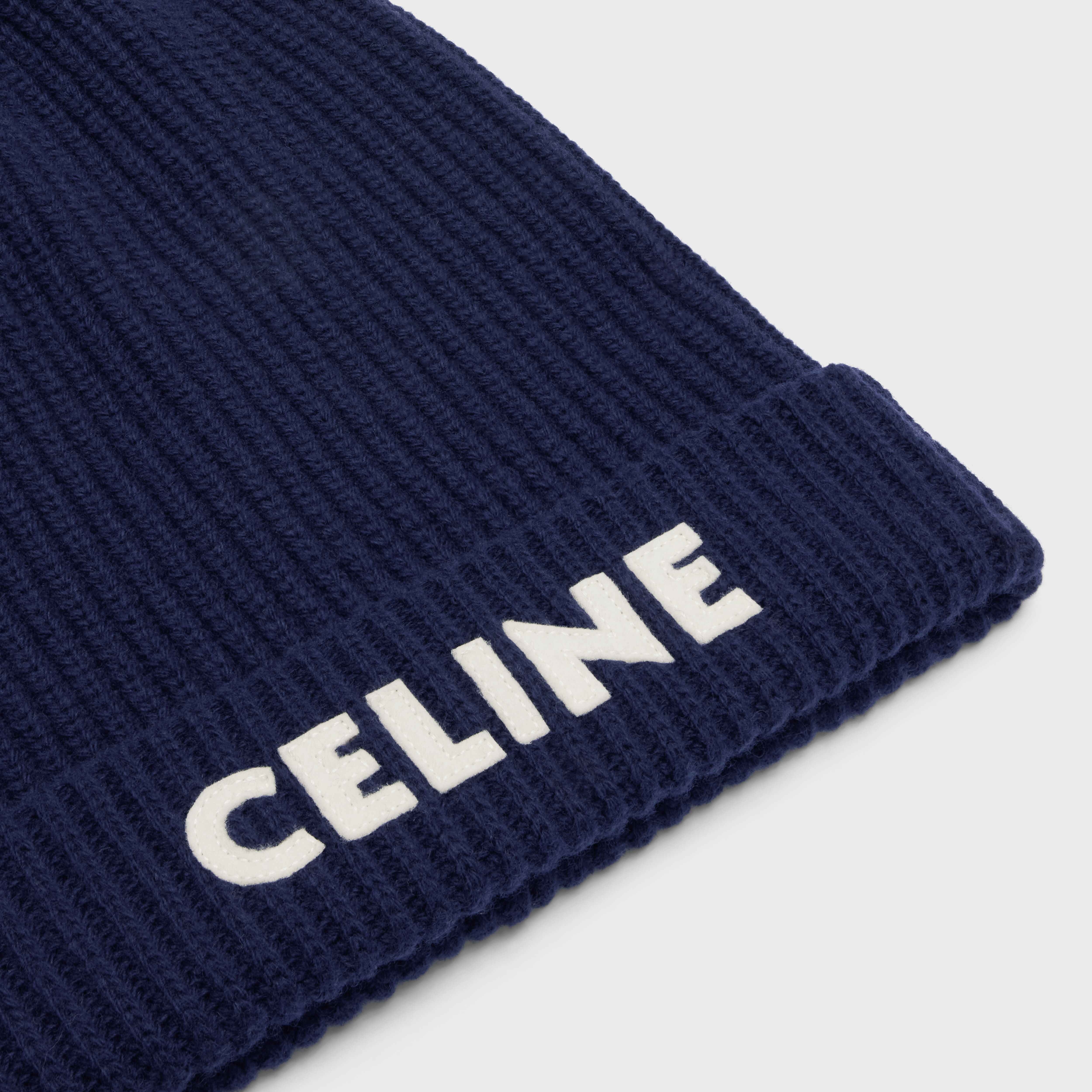 CELINE EMBROIDERED BEANIE IN RIBBED FELTED WOOL - 3