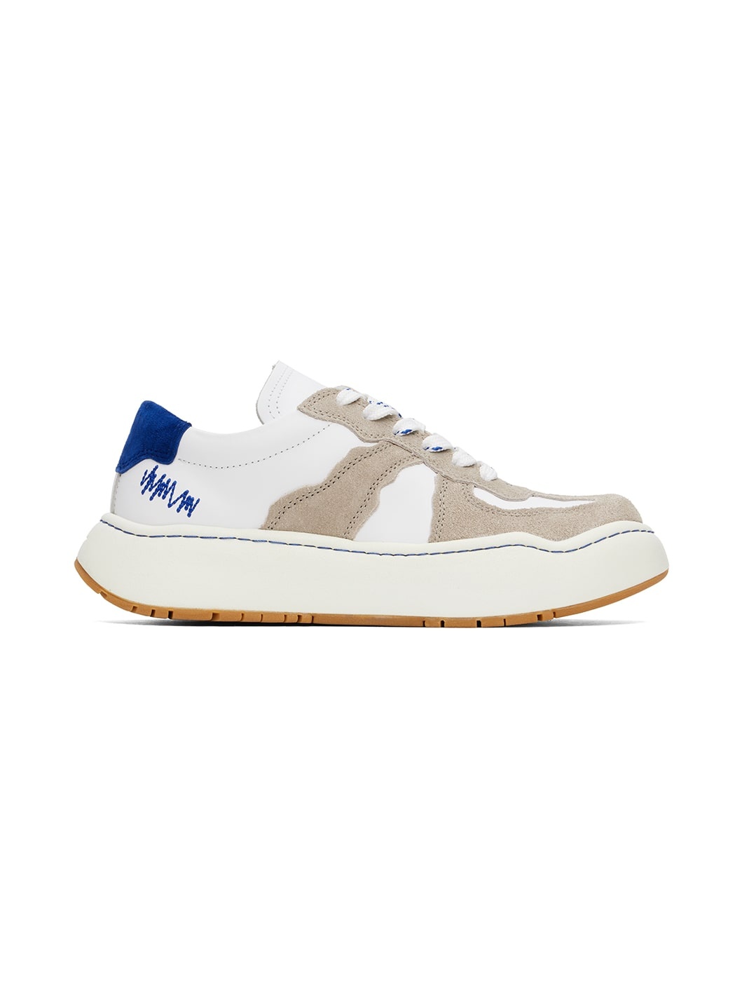 White & Taupe Log BAUS Sneakers - 1